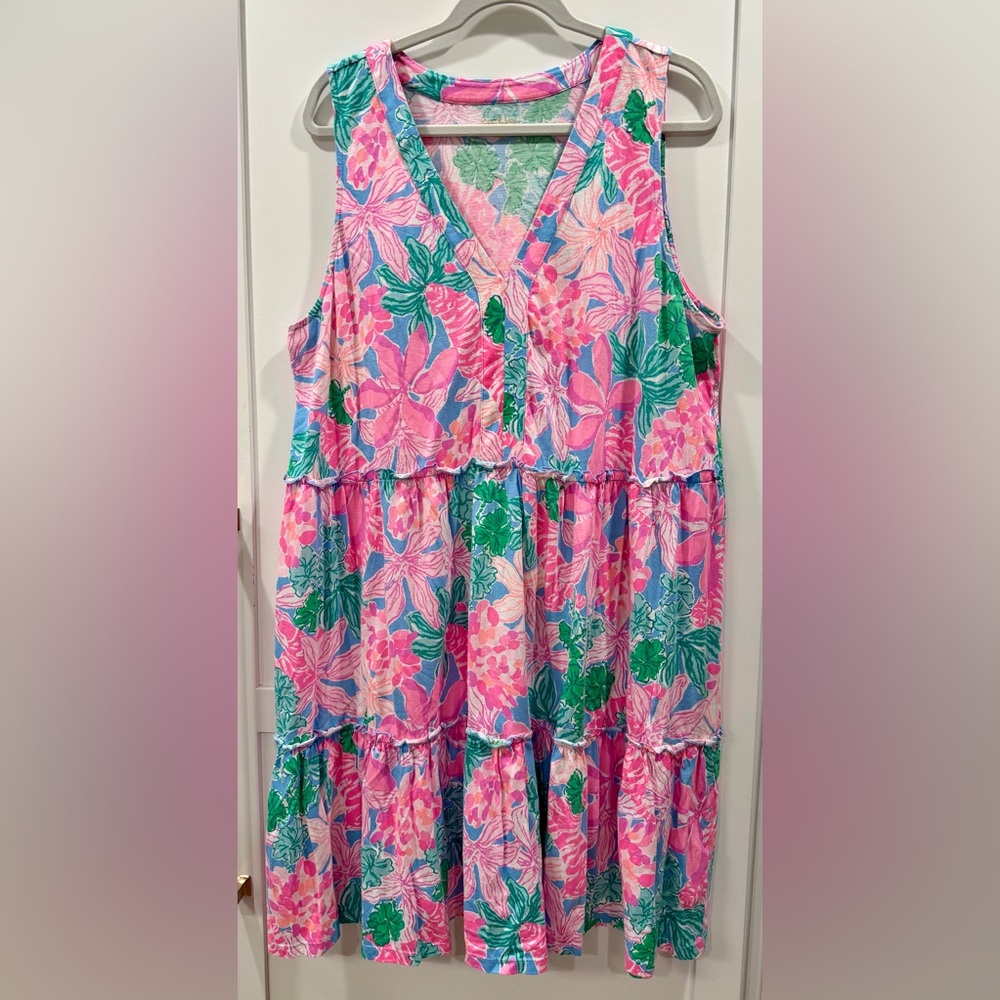 Lilly Pulitzer Lorina V-Neck Dress “Multi Lions Lair” Sz. XXL - Picture 10 of 16